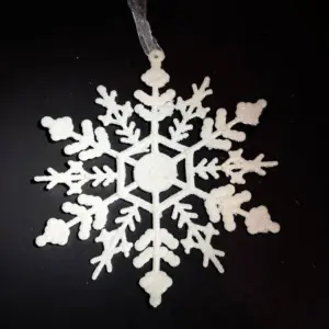 Новорічна Сніжинка біла, 12 см