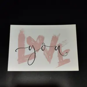Листівка "Love you" рожевий надпис