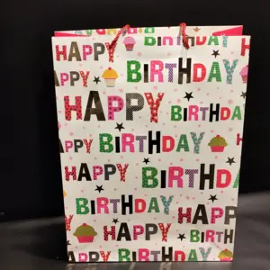 Пакет ламінований розмір L, Happy Birthday надписи